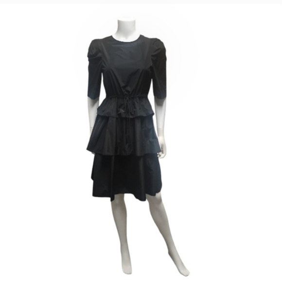 SEE BY CHLOEBlack Puff Sleeve Tiered Midi Dress XS (FR 34)
